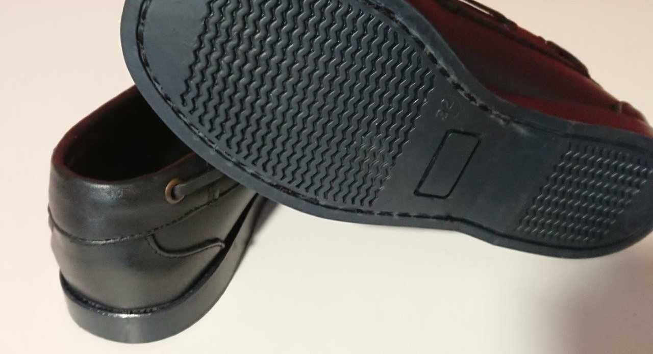 Sapatos "vela" (mocassins) em pele - azul (criança, n.º 32)
