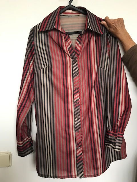 Camisa Riscas Bordeaux M/L como NOVA
