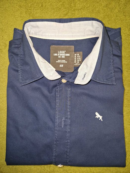 Koszula chłopięca ciemnoniebieska H&M (około 146 cm)