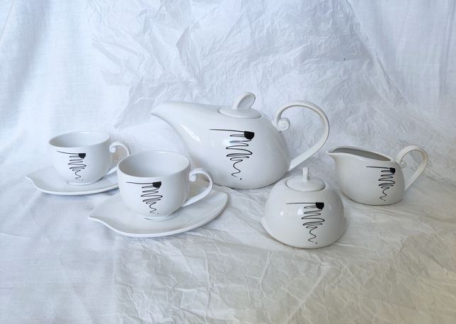 Чайний набір, кавовий набір, білий сервіз в японському стилі