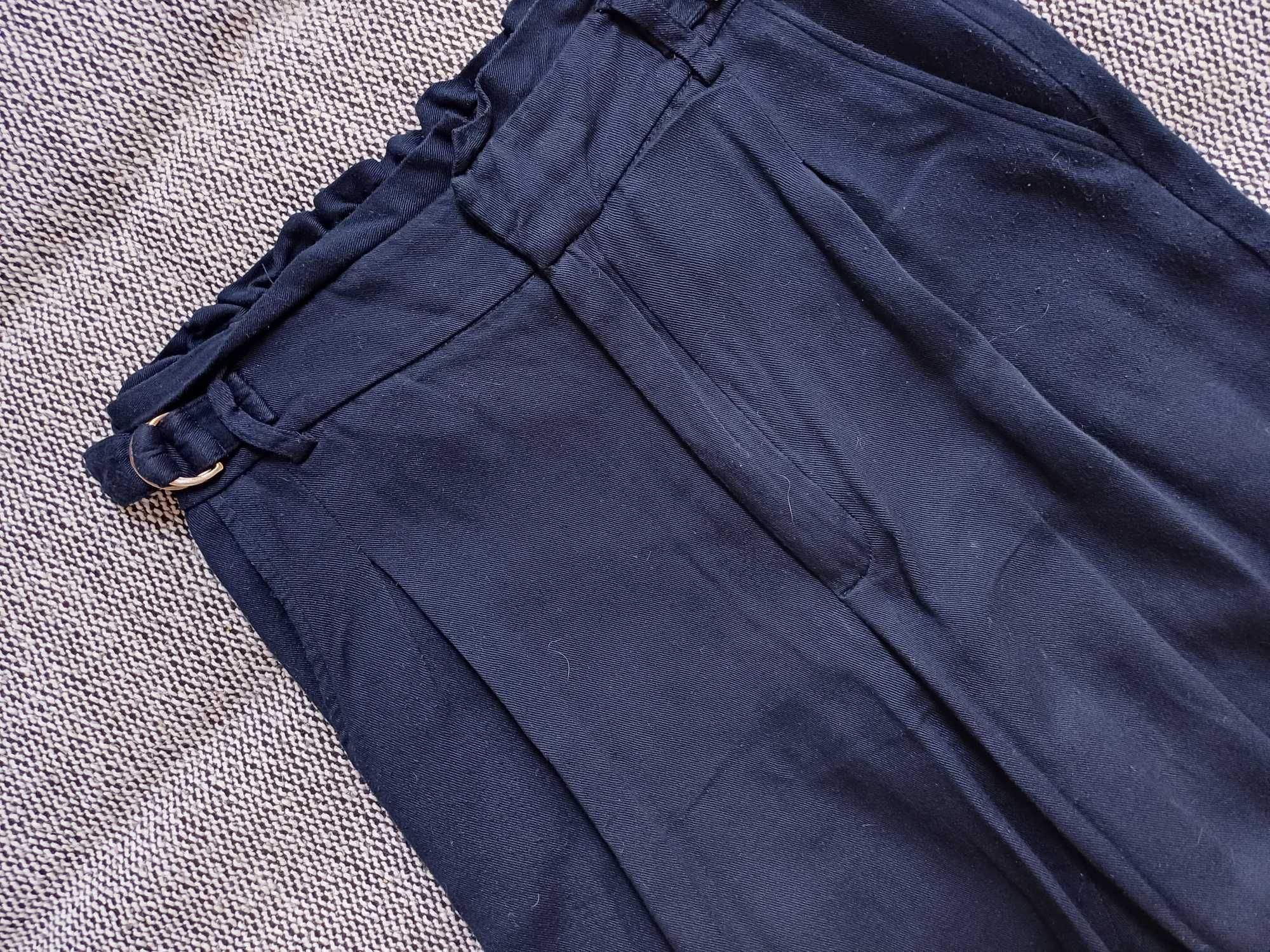 Top Secret Granatowe Spodnie Wiskoza 34 XS
