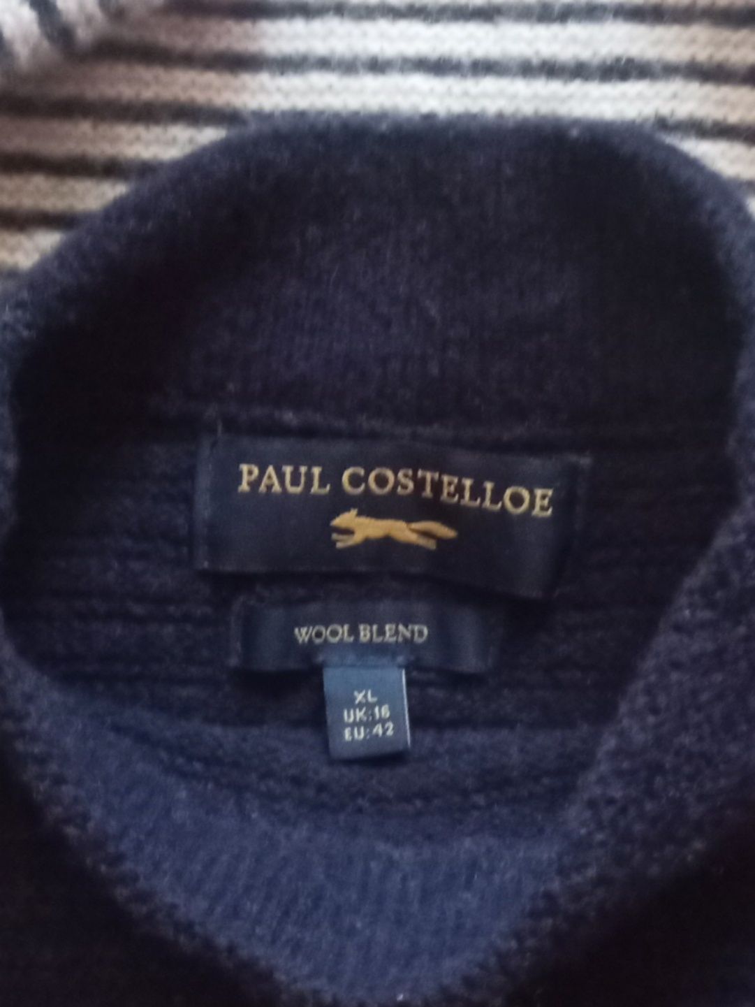 Светр в смужку, вовна. Paul Costelloe. XL, eur.42, uk16.