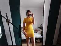 Żółta sukienka obcisła