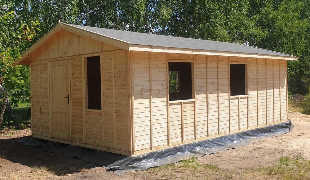 Domek letniskowy drewniany narzędziowy altana ogrodowa na ROD 6x4 m