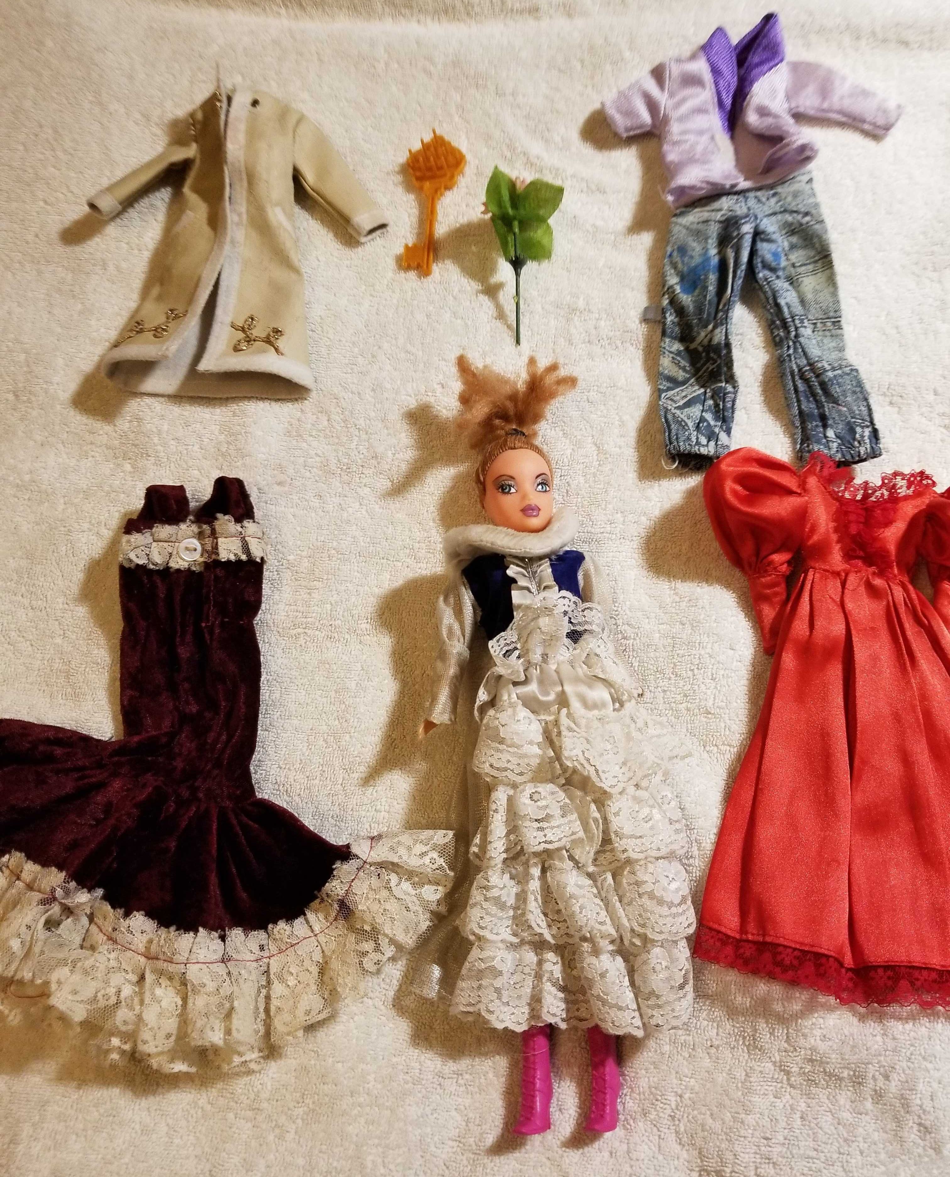 КУКЛА с розой (одежда, обувь, аксессуары) рост куклы - 30 см