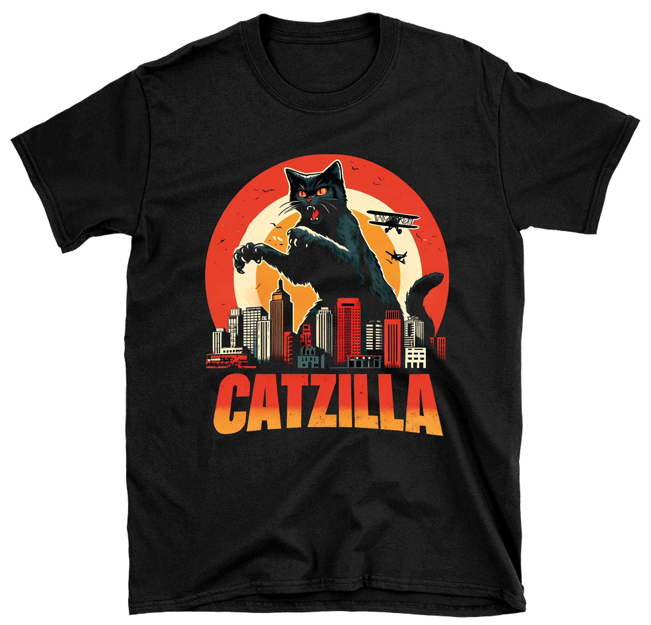 koszulka kot, koszulka catzilla, prezent koszulka kot, kotek koszulka