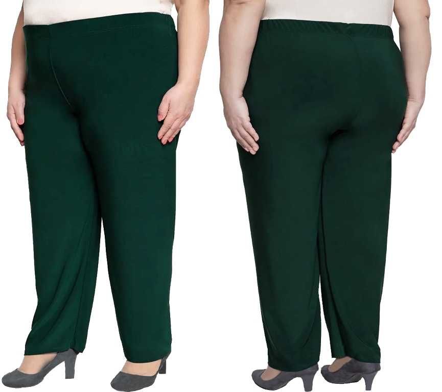 Spodnie wygodne, lejące, zieleń, ITY ,  Plus Size  2XL - 50 / 52