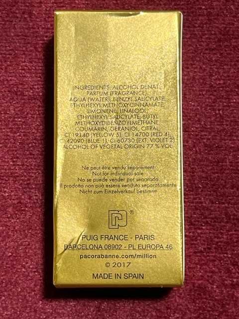 Туалетная вода для мужчин Paco Rabanne  1 Million, дорожный вариант