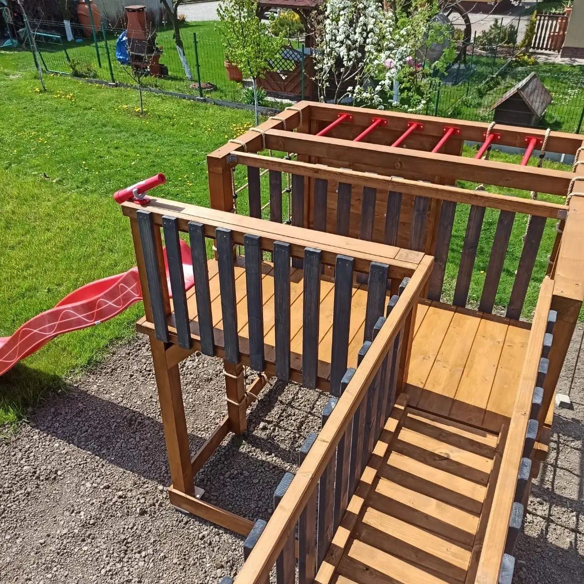 Ogromny drewniany plac zabaw model GULIWER huśtawka domek