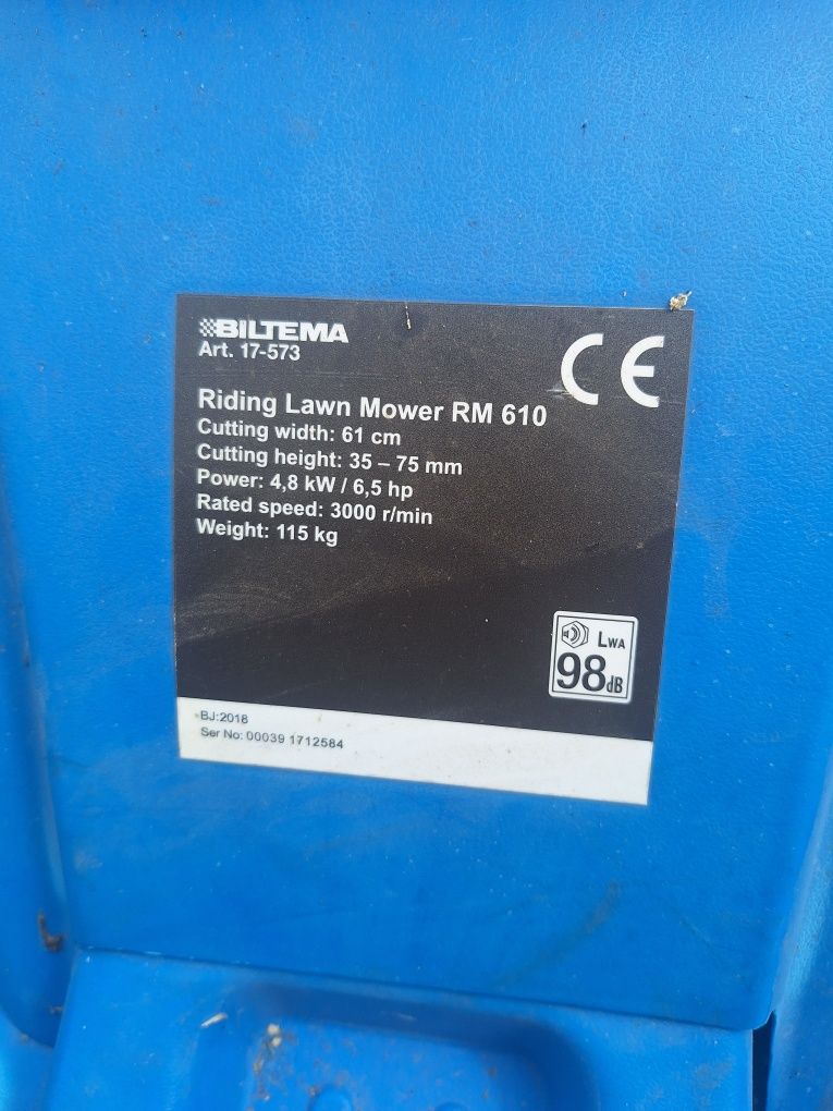 traktorek kosiarka Biltema RM 610z koszem