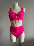 Bikini damskie, dwuczęściowe, różowe, rozmiar L