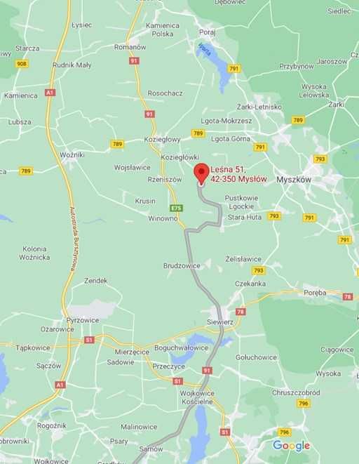 Mysłów Koziegłowy działka rolno-budowlana 1,33 ha