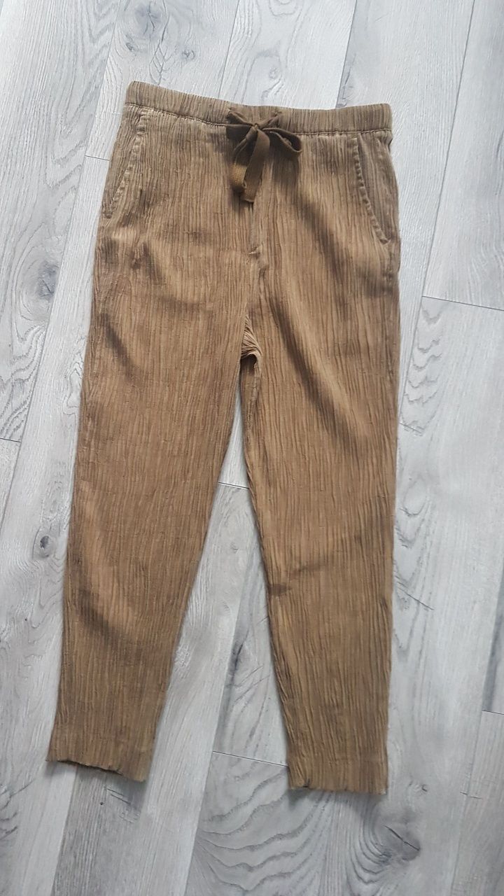 Plisowane  spodnie zara khaki xs 34