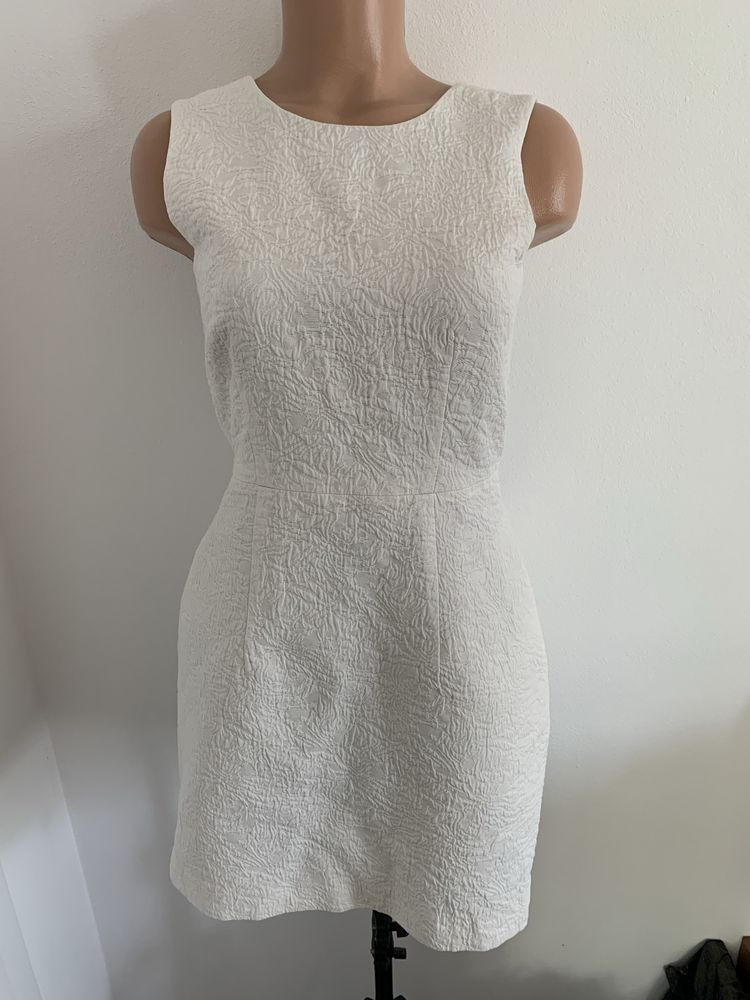 Biała sukienka klasyczna elegancka (S) H&M