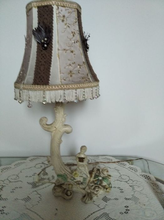 Stara Lampka Vintage figurka art deco  Pałacowa biurko stolik