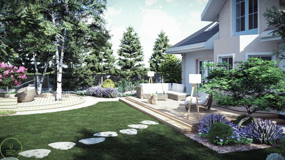 Projekt ogrodu, elewacji, kostki brukowej, tarasu, ogrodzenia, itp.