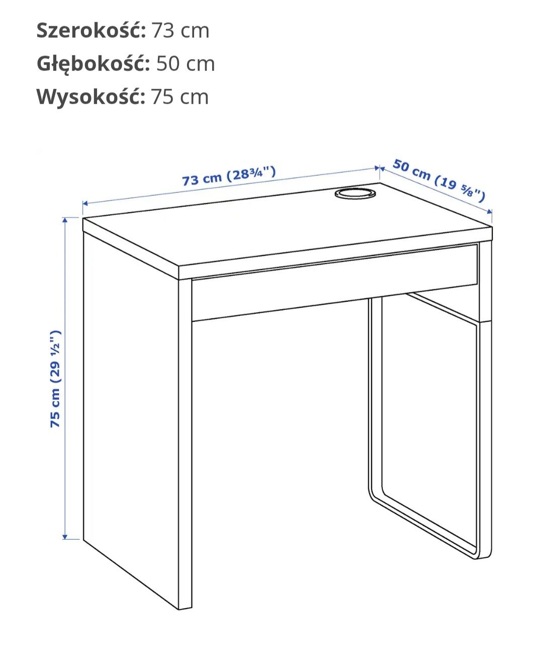 Białe biurko MICKE IKEA