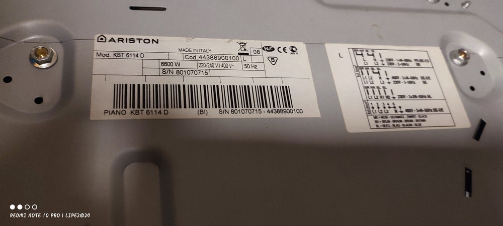 Placa vitrocerâmica Ariston