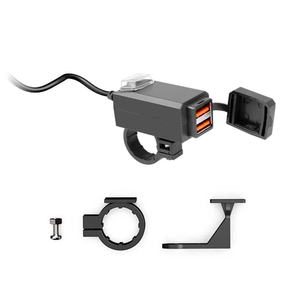USB зарядное на руль мотоцикла QC3.0 быстрая зарядка