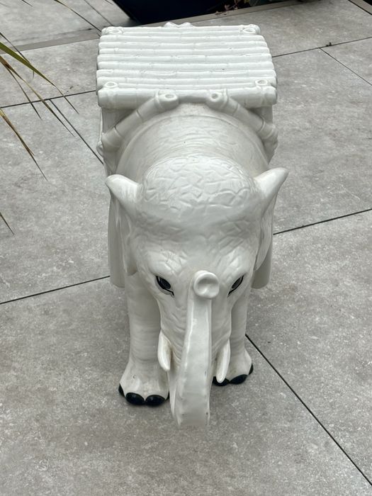 Piedestał ceramiczny Słoń kwietnik Bassano Włochy lata 1960te Unikat