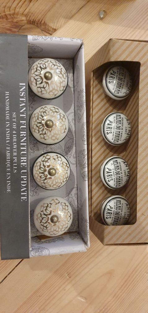 Gałki uchwyty meblowe ceramiczne retro 34 szt