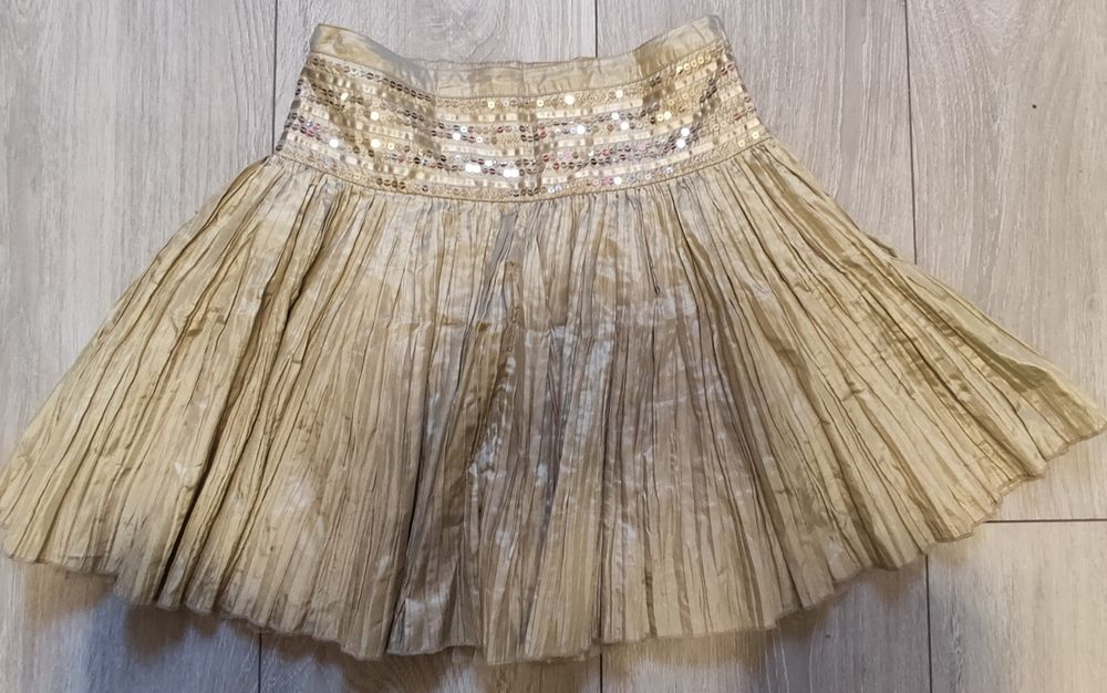 Złota plisowana spódnica r. 128-135