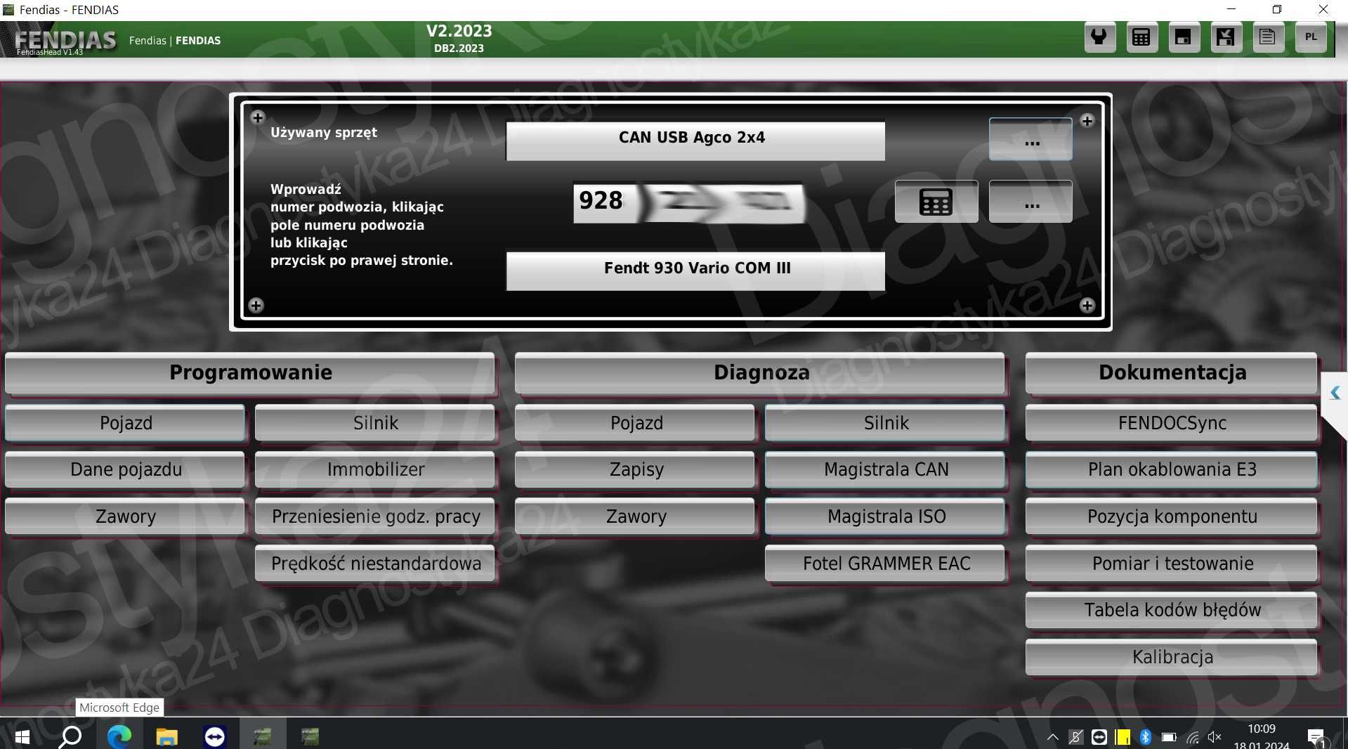 Fendias V1.2025 Fendt NAJNOWSZE Oprogramowanie AGCO Can 2X4 Dongle