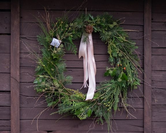 Wieniec na drzwi 70cm rustykalny wianek naturalny boho świąteczny