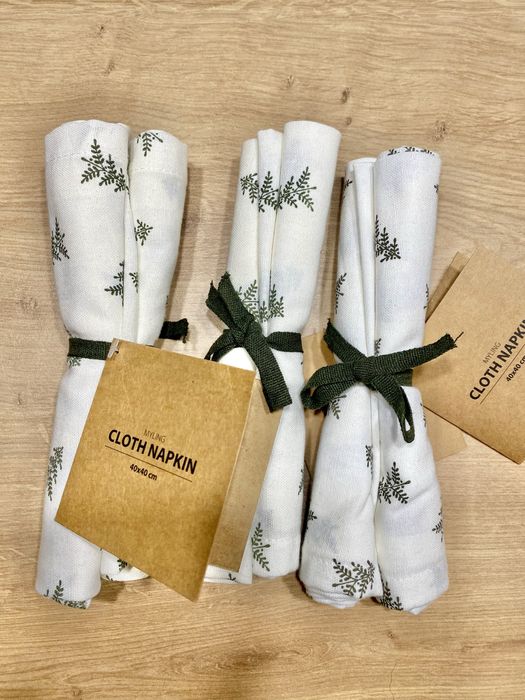 Serwetki materiałowe Jysk świąteczne bawełniane 40x40cm w choinki 2