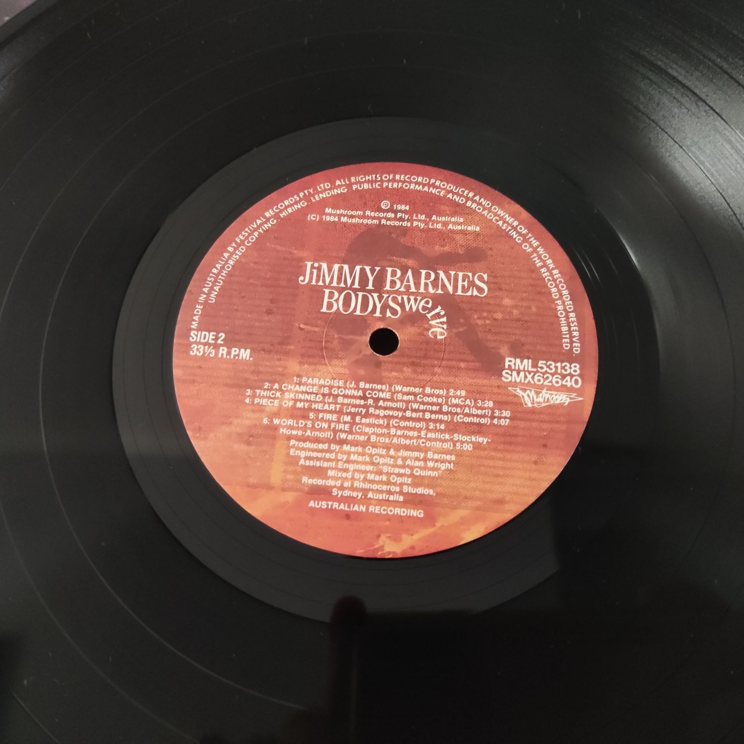 Jimmy Barnes - Bodyswerve (Australia) Disco de Vinil (vinyl)