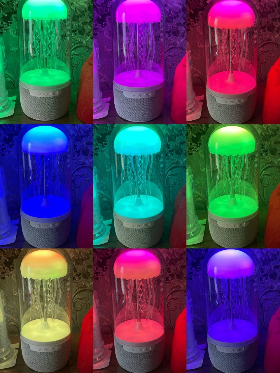 Світильник блютуз колонка Медуза RGB підсвітка 

Лампа з вбудованою B