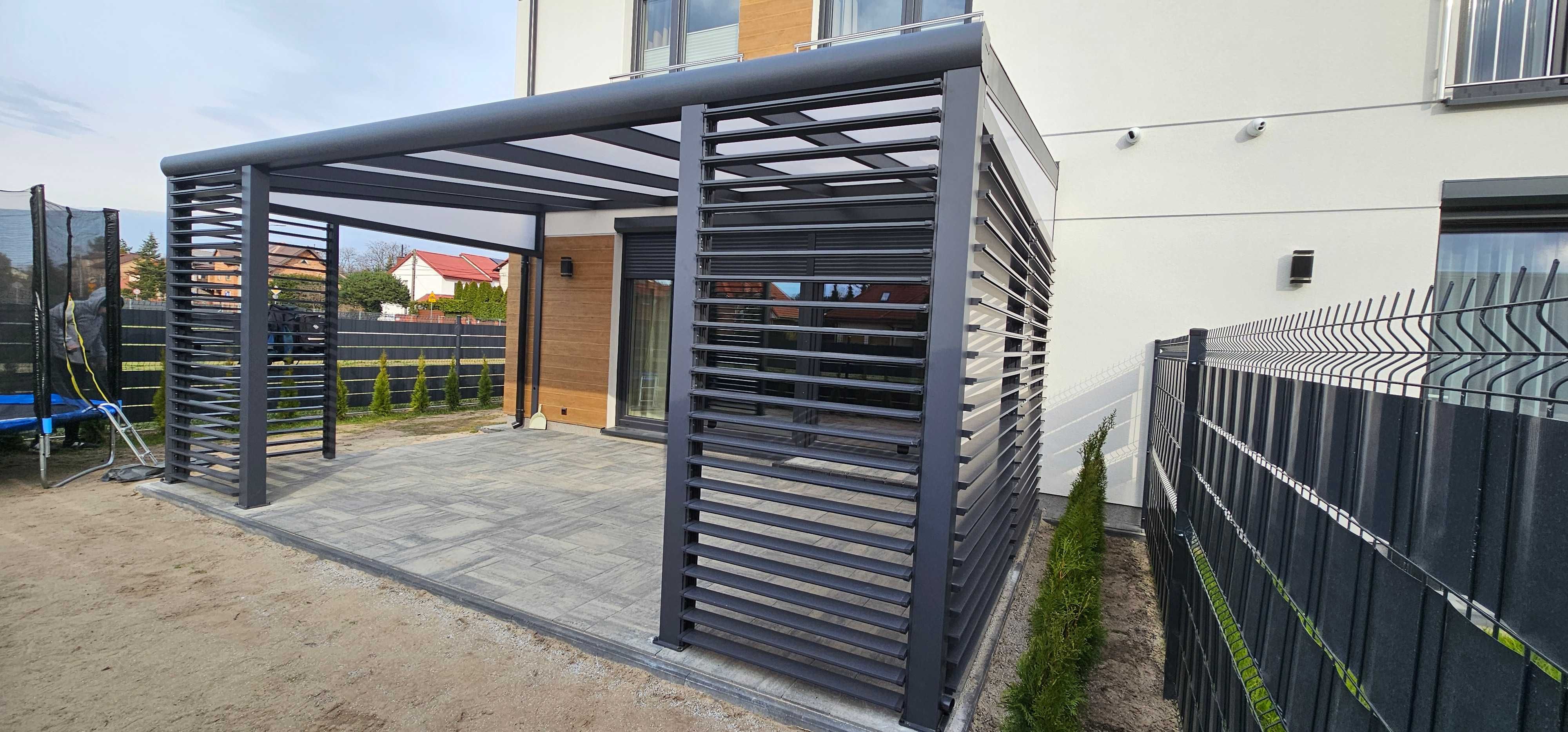Zadaszenie tarasu Pergola szklane ściany Ruchome Ścianki Aluminium