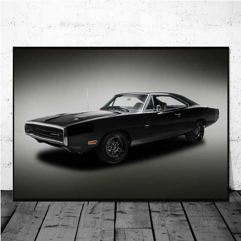 Muscle Cars Charger SS Mustang Poster - Tamanho A1-A3 - 1970s 1960s