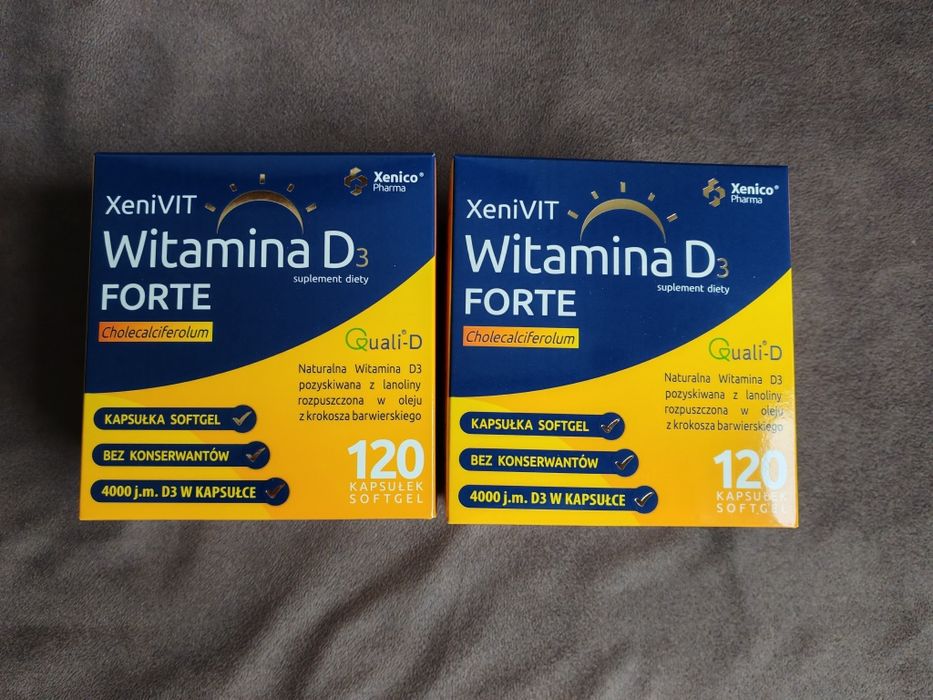 XeniVIT naturalna Witamina D3 4000 forte 120 kaps.-2 opakowania