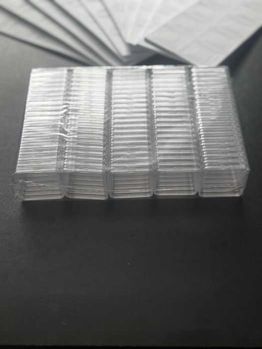 Kapsle na monety pudełka holder 3x3 cm 30mm -17mm - 100 sztuk KOMPLET