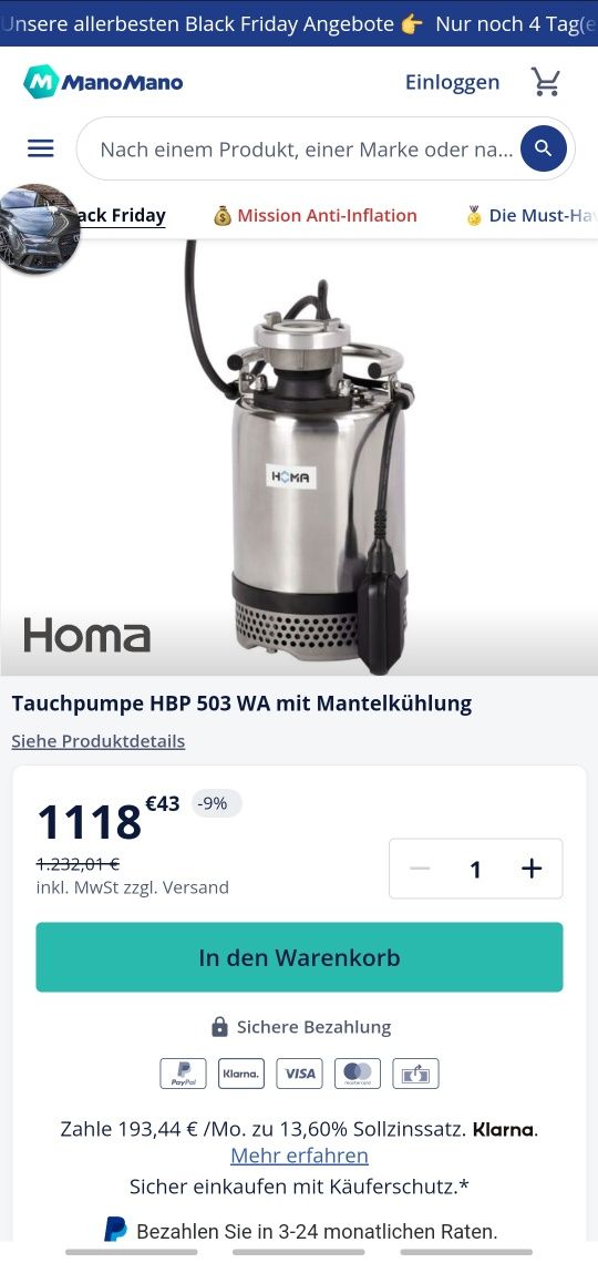 Pompa HOMA HBP503 WA