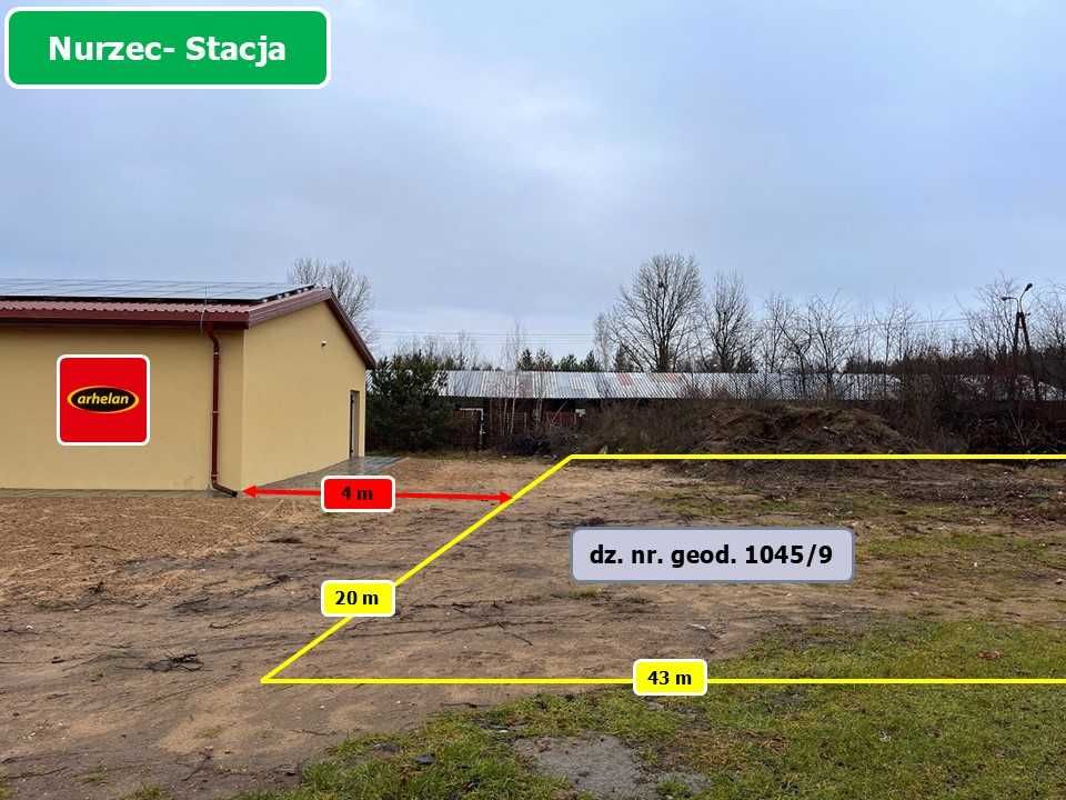 Nurzec Stacja- Sprzedam działkę budowlaną 860 m2