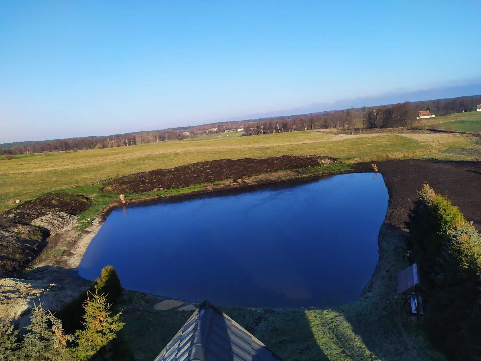 Kopanie Stawów Wykopy  Rekultywacje odmulanie koparka long faszyna