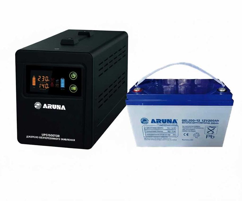ДБЖ ARUNA 1500 TOR+GEL 200Ач. Чиста синусоїда. Автономність до 40 год!