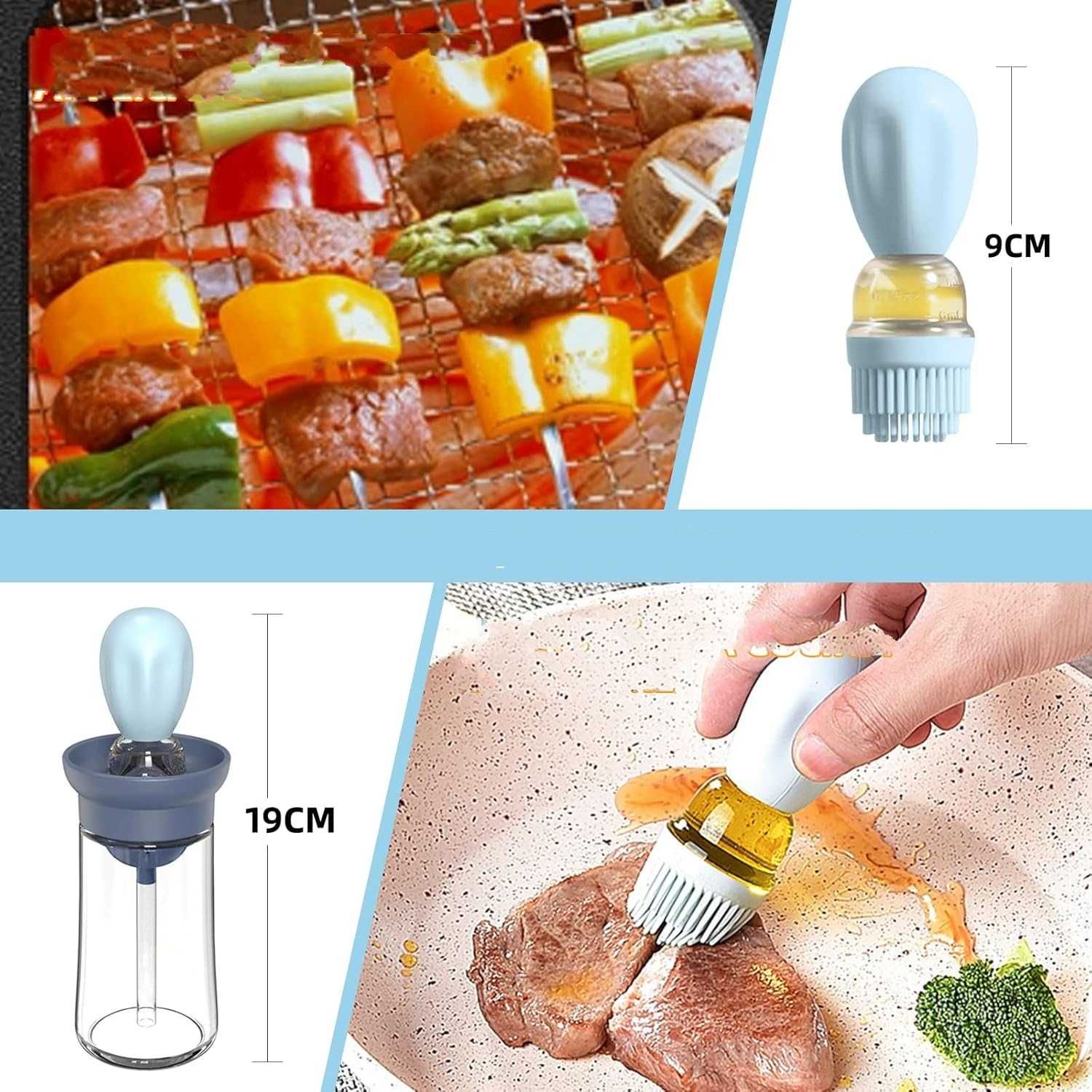 Rozpylacz oleju ze szczoteczką - Dozownik oleju 2w1 - 180ml