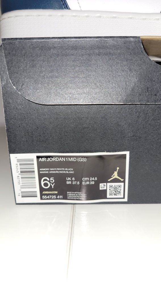 Nike Air Jordan Mid GS Armory Navy 6.5 39