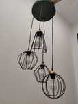 Lampa wisząca Loft druciana 4 punktowa + kinkiet