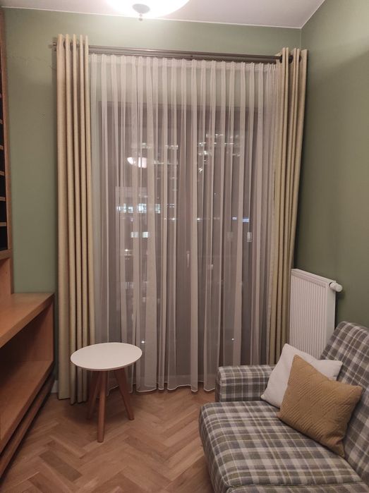 Komplet zasłon, zasłony, z podwójnym karniszem