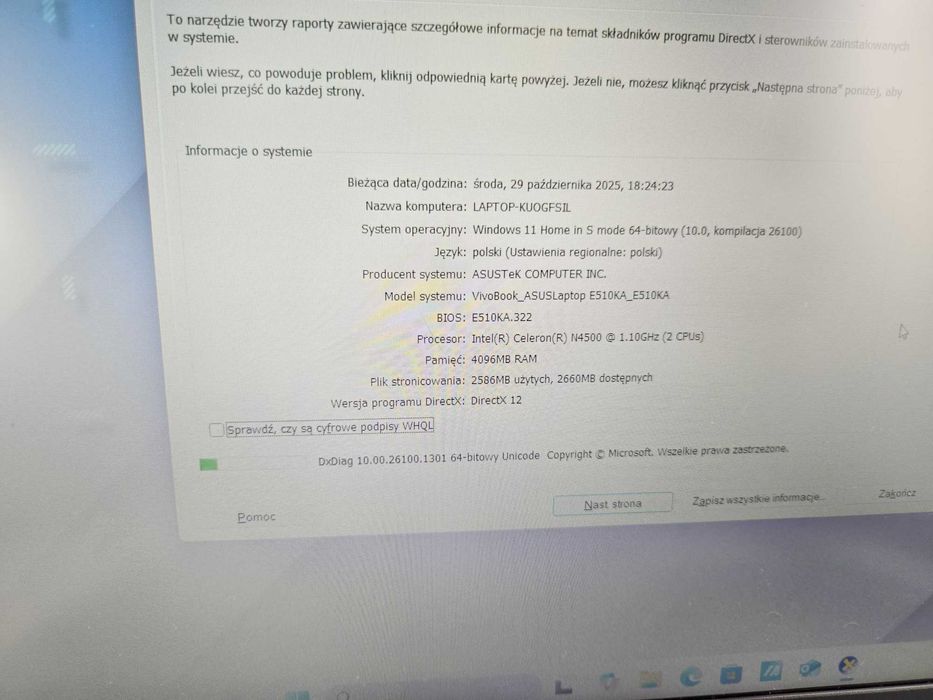 Laptop Asus E510 Celeron/4GB ram