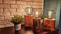 Lampki nocne drewniane w stylu loft stołowa