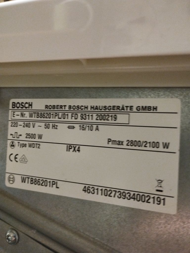 Suszarka bosch pralka Whirlpool