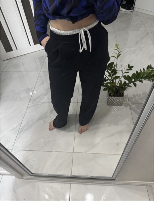 Штани брюки з подвійним поясом Zara S