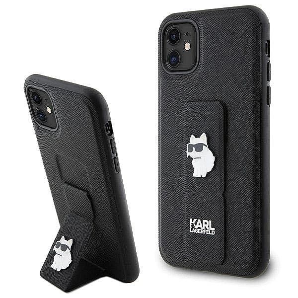 Etui Karl Lagerfeld Gripstand Saffiano Choupette Pins na iPhone 11 / X