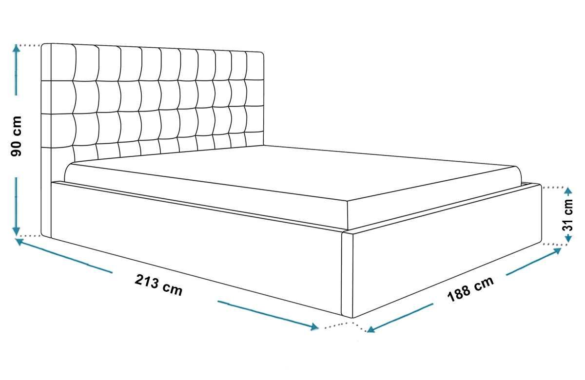 Łóżko tapicerowane slim2 180x200 Stelaż + pojemnik dużo kolorów!