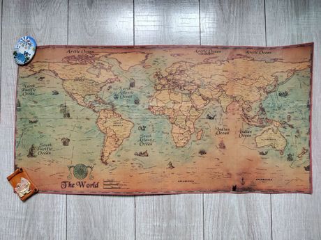 Карта океанів,світу.